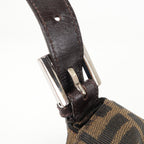 FENDI Zucca Mamma Baguette Canvas Leather Shoulder Bag 26325