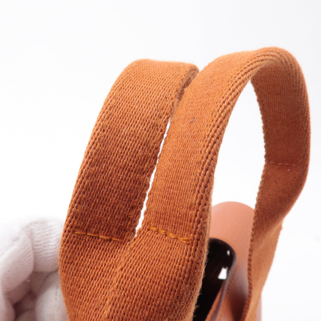 HERMES Toile Chevrons Leather Valparaiso PM Bag I Stamp Orange