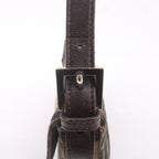 FENDI Mamma Baguette Zucca Canvas Leather Bag Brown 26424