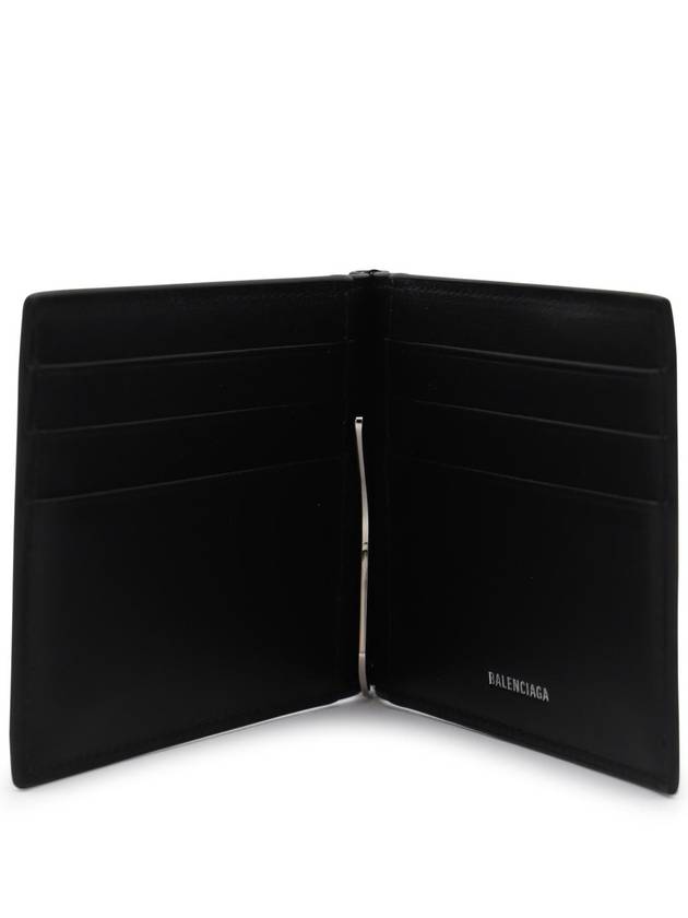 Balenciaga Logo Money Clip Half Wallet Black