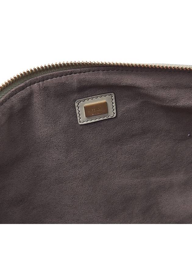Fendi FF Logo Flat Large Clutch Bag Grey