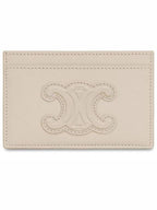 CELINE Coeur Triomphe Shaille Cuffskin Card Wallet Light Stone