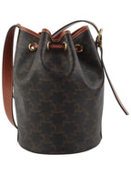 CELINE 191142BZJ Triomphe Drawstring Bucket Bag Small 34311Y