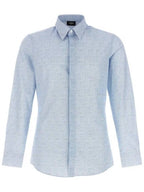 Fendi Shadow Cotton Long Sleeve Shirt Light Blue