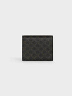 CELINE Triomphe Canvas Strap Business Card Half Wallet Tan