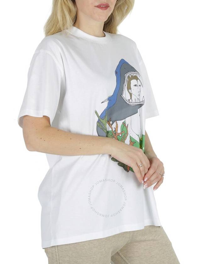 Burberry Burberry White Marine Sketch Print Oversized T-Shirt, Size XX-Small
