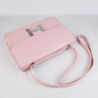 Hermes Calf Leather Message Bag H020 Pink Silver