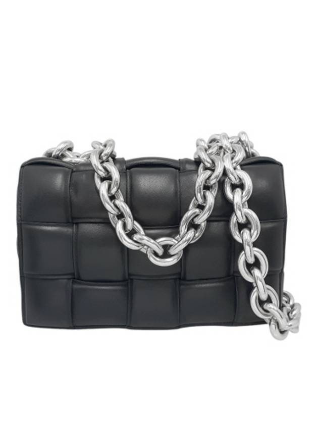 Bottega Veneta 631421 Padded cassette silver chain shoulder bag