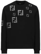 Fendi Men's FF Logo Jersey Sweatshirt Black