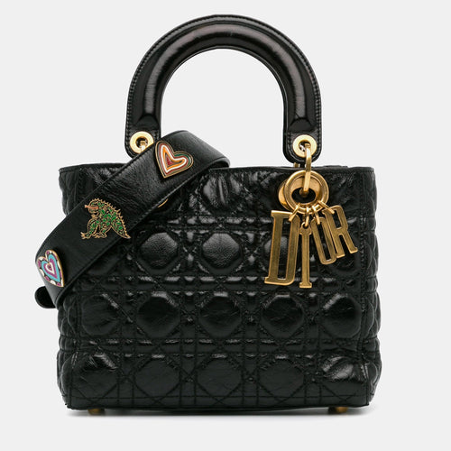 Dior Small Crinkled Patent Cannage Lucky Badges My Lady  Bag