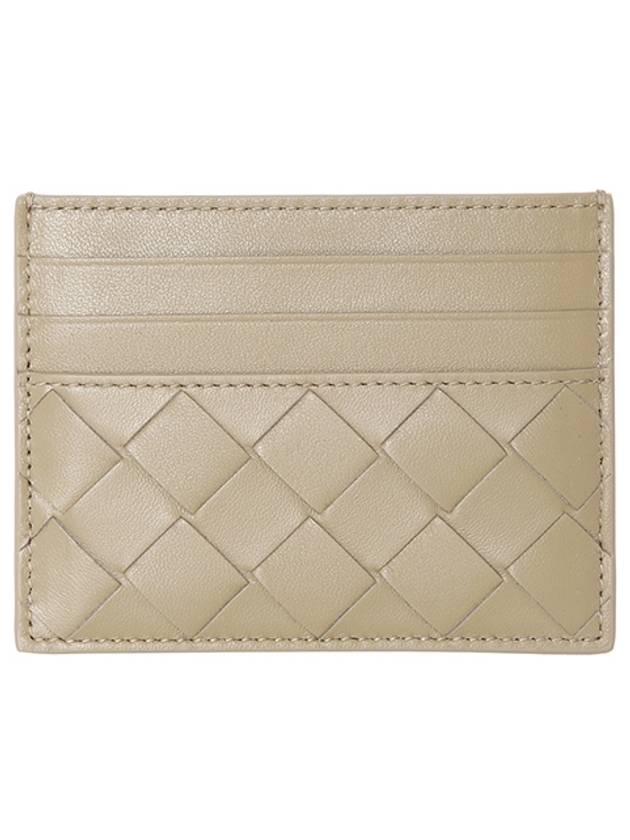 Bottega Veneta Intrecciato Leather Card Wallet Taupe
