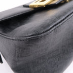 FENDI Zucchino Mamma Baguette PVC Leather Hand Bag Black 8BR180