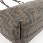 FENDI Zucca Logo Print PVC Leather Tote Bag Brown 8BH198