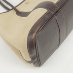 HERMES Canvas Leather Garden Party PM Tote Bag Beige G Stamp