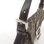 FENDI Zucca Mamma Baguette Canvas Leather Shoulder Bag 26424