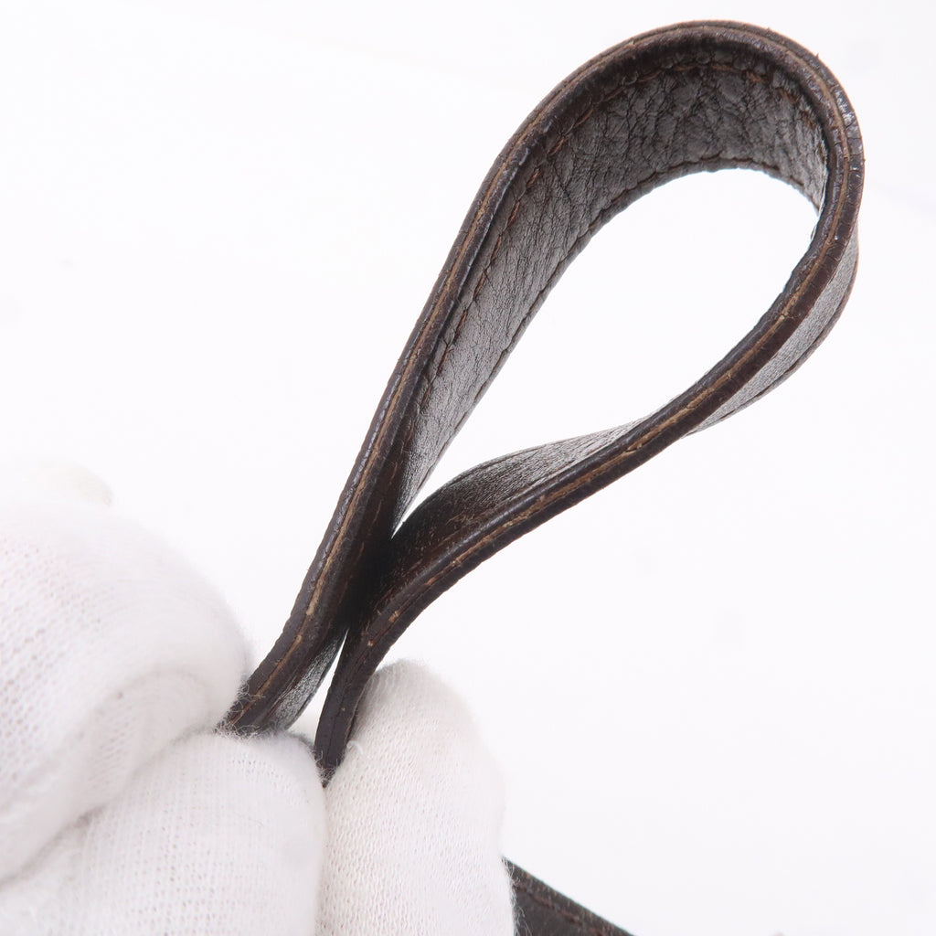 FENDI Mamma Baguette Zucca Canvas Leather Bag Brown 26424