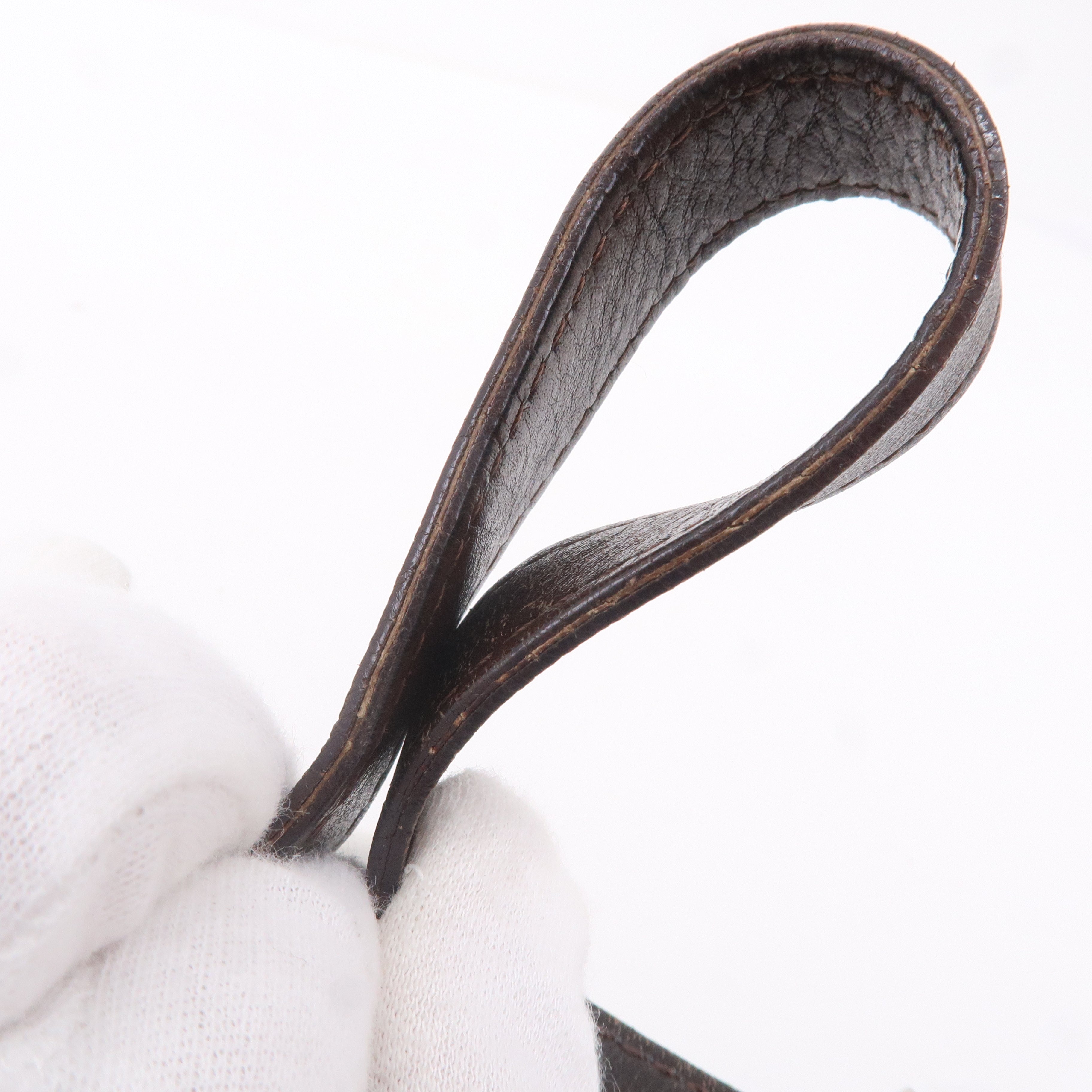 FENDI Mamma Baguette Zucca Canvas Leather Bag Brown 26424