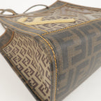 FENDI Zucca Zucchino PVC Leather Shoulder Bag Beige Brown 8BH189