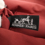 HERMES Set of 2 Bolide Pouch MM & Mini Canvas Leather Ivory Red