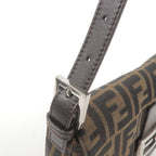 FENDI Zucca Mamma Baguette Canvas Leather Shoulder Bag 26424