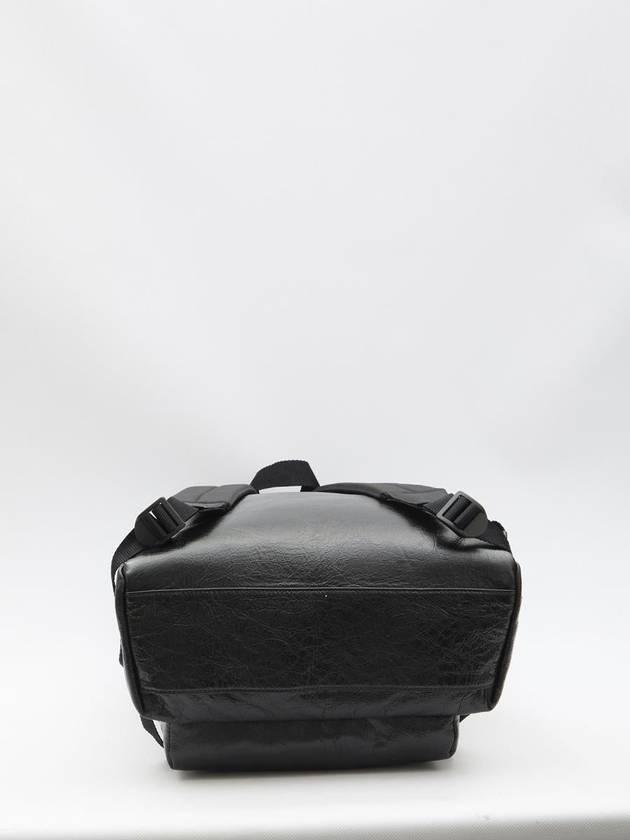 Balenciaga Explorer Logo Print Leather Backpack Black