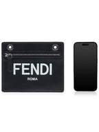 Fendi Peekaboo Pocket Clutch Bag Black