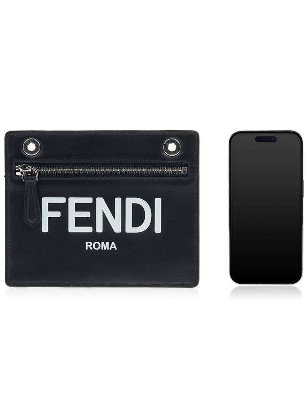 Fendi Peekaboo Pocket Clutch Bag Black