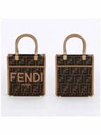 Fendi FF Mini Fabric Tote Bag Brown