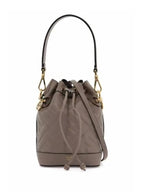 Fendi Mon Tresor FF Motif Leather Mini Bucket Bag Grey