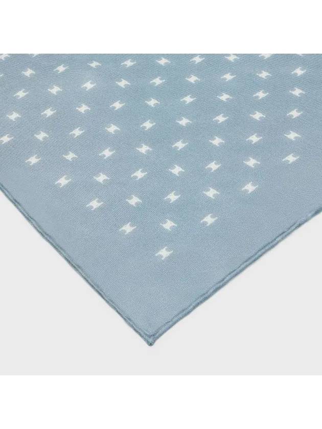 CELINE Triomphe Square Silk Twill Scarf Grey Blue