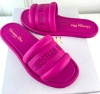 Dior Ever D Slides Pink Embossed Lambskin