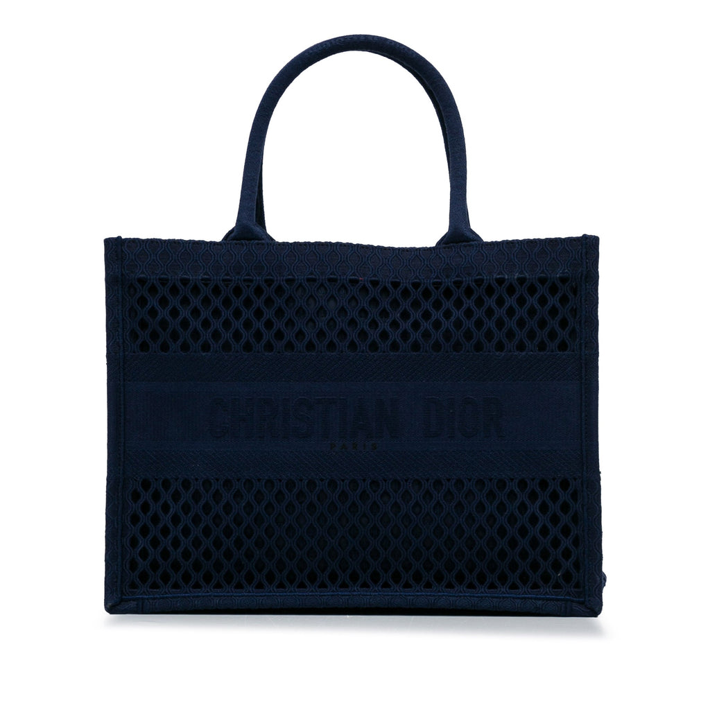 Dior Book Tote Medium Blue Mesh