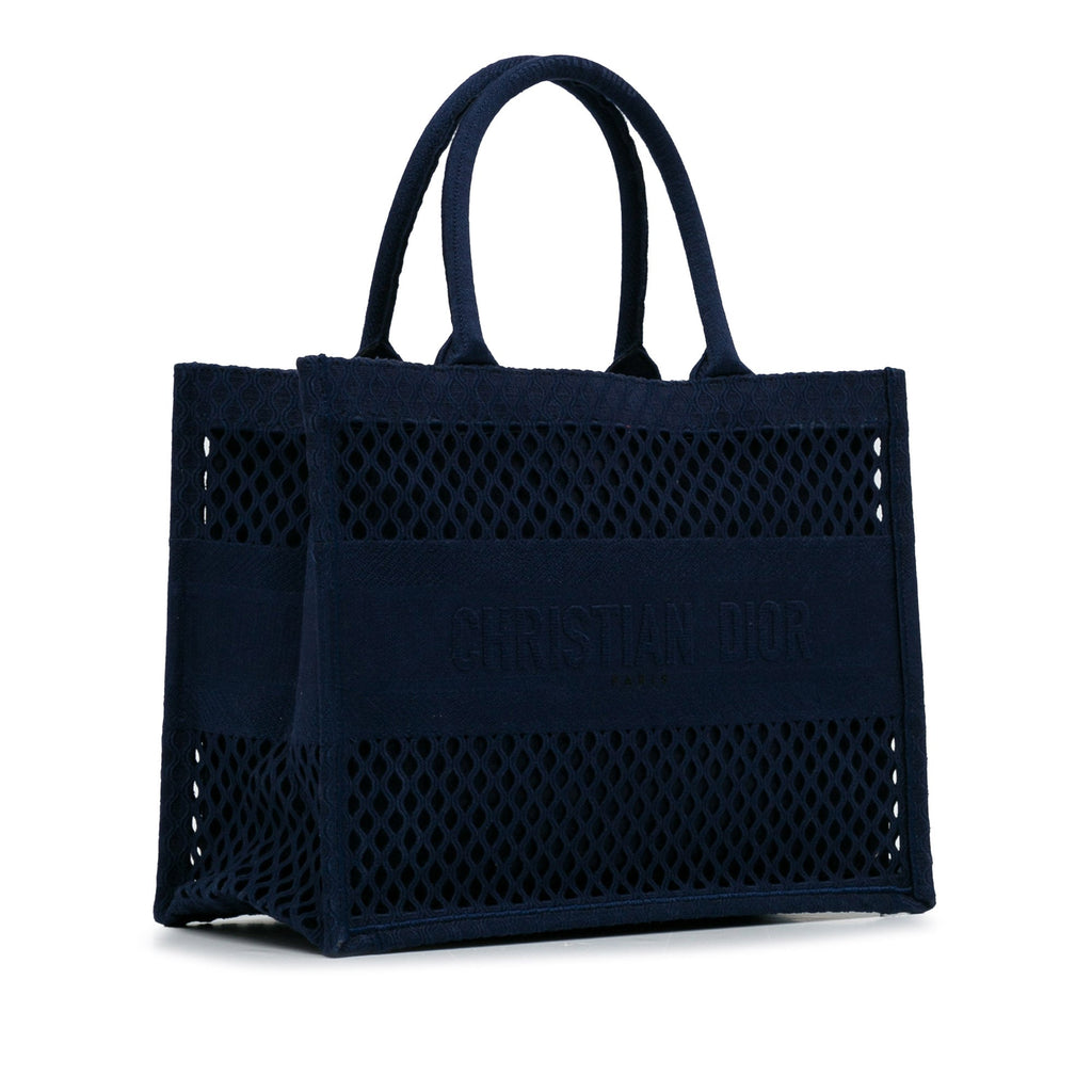 Dior Book Tote Medium Blue Mesh