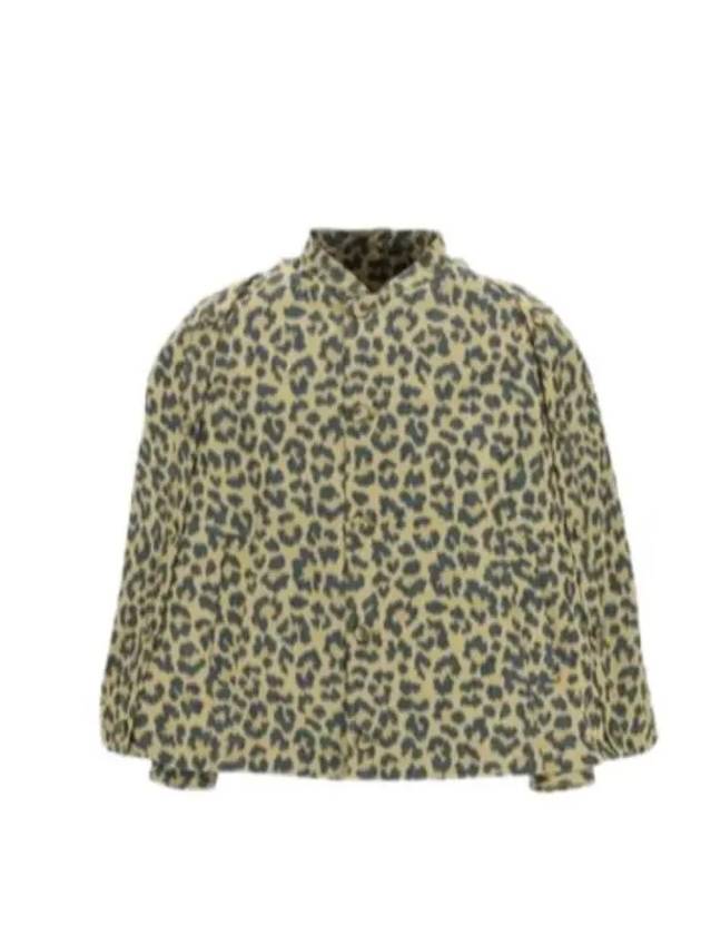 Leopard Print Short Cape Jacket Yellow Dior