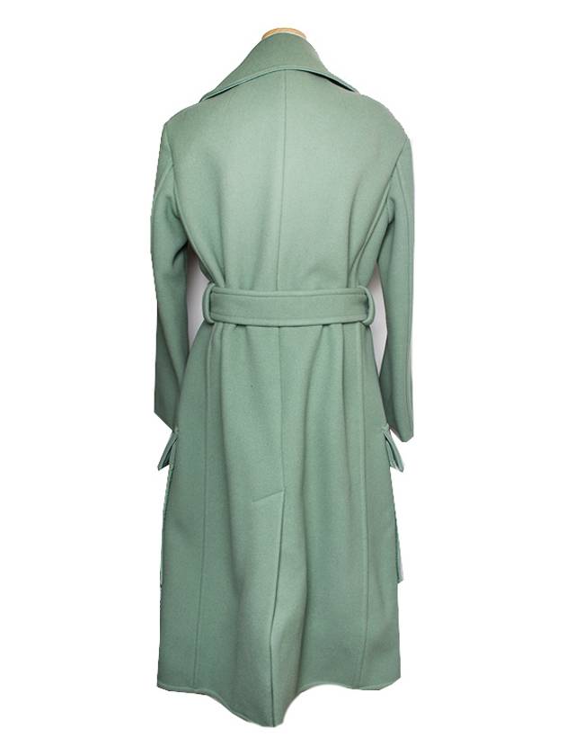 CELINE Mint green wool blend belted coat 66