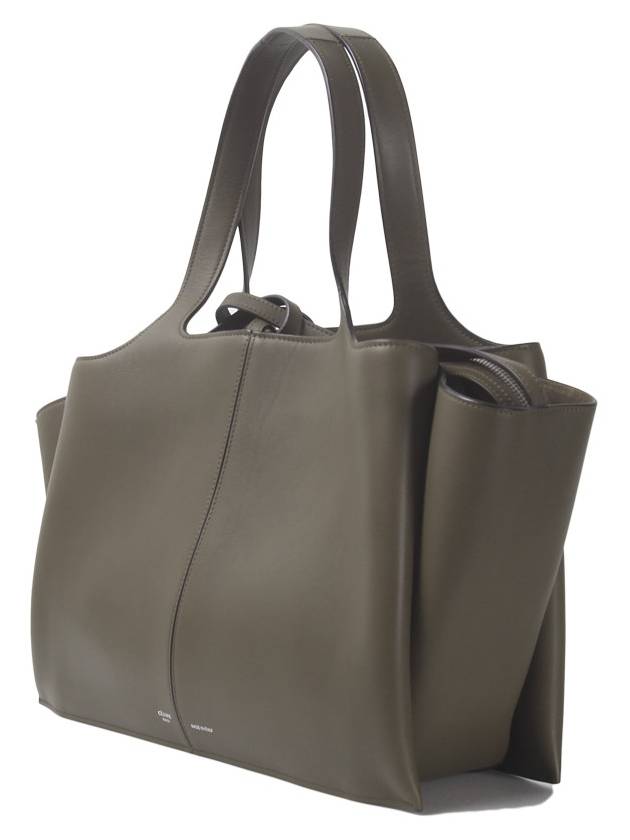 CELINE Trifold Medium Tote Bag Mosgreen