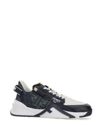 Fendi Flow FF Jacquard Leather Running Low Top Sneakers Blue