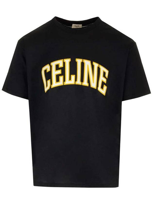 CELINE Loose Cotton Jersey Short Sleeve T-Shirt Black