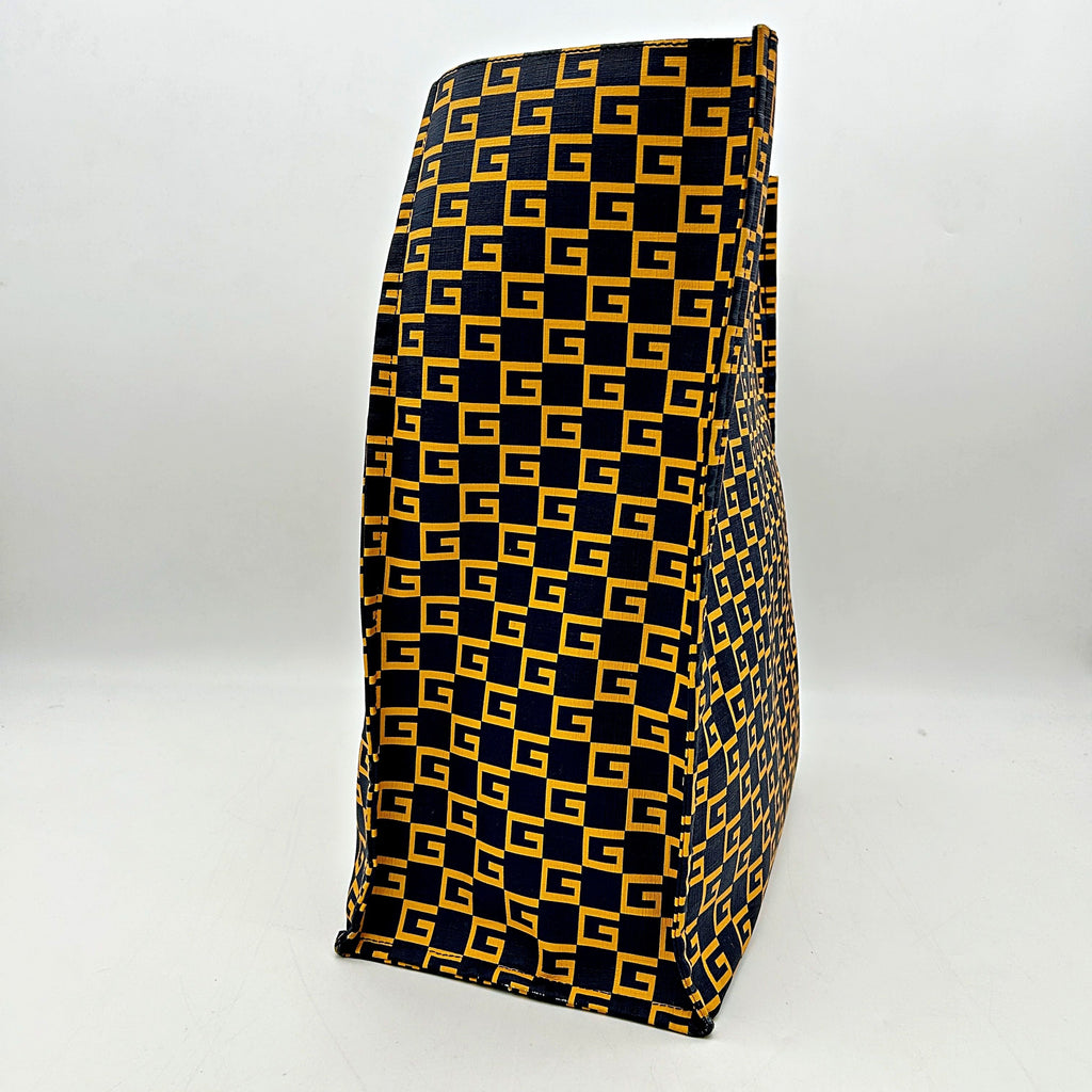 Gucci Blue/Yellow GG Supreme Coated Canvas Square G Tote LA19850