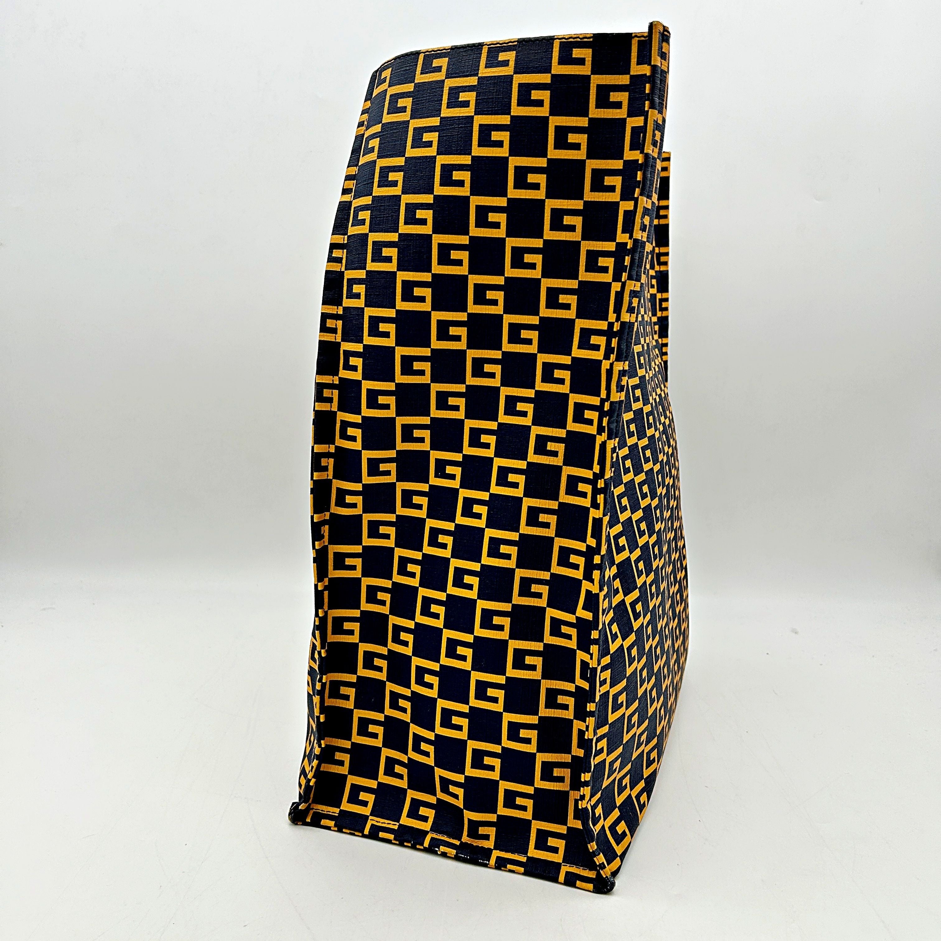 Gucci Blue/Yellow GG Supreme Coated Canvas Square G Tote LA19850