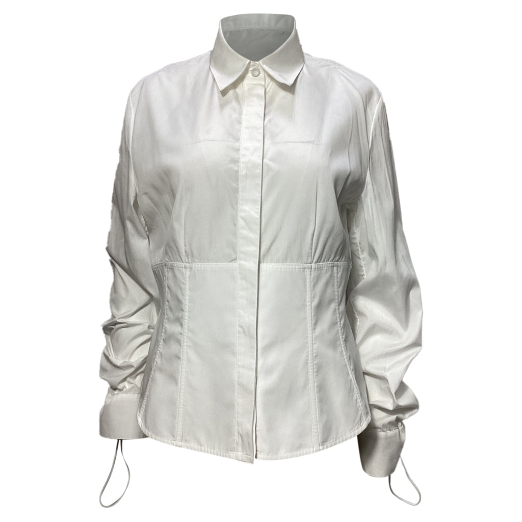Fendi Corset Button Down Shirt in White Cotton