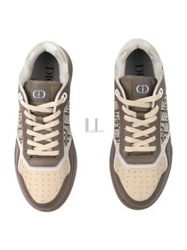 B27 Smooth Calfskin Low Top Sneakers Khaki Beige Dior