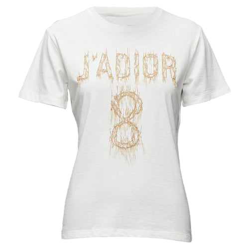 Christian Dior J'adior 8 Lurex Embroidery Cotton Linen Tshirt