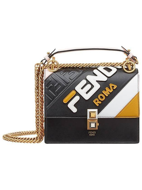 Fendi Kan Chain Cross Bag Black