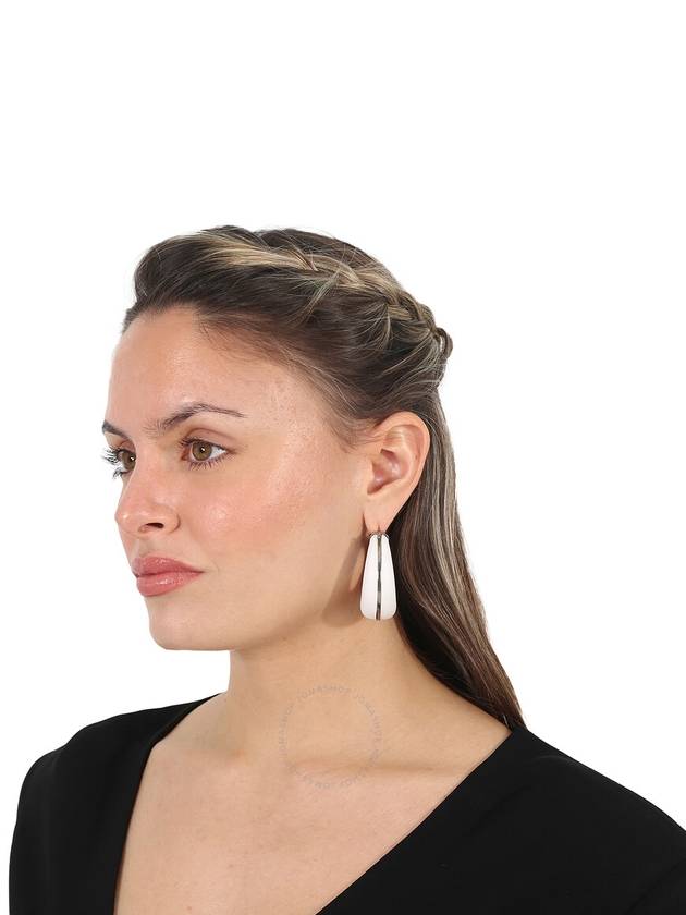 Burberry Burberry Ladies White Leather Hoop Earrings