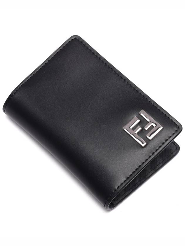 Fendi FF Square Leather Card Wallet Black