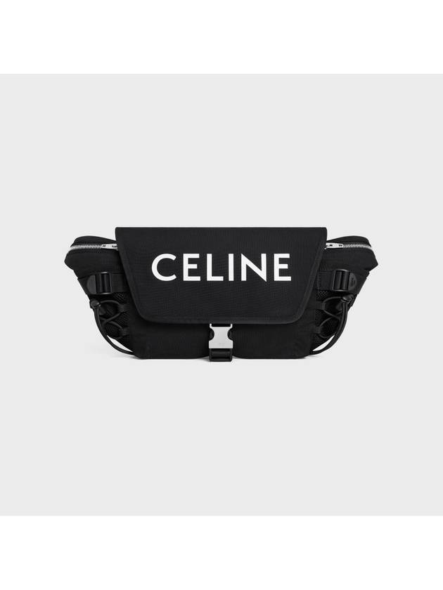 CELINE Logo Print Small Nylon Belt Bag Black