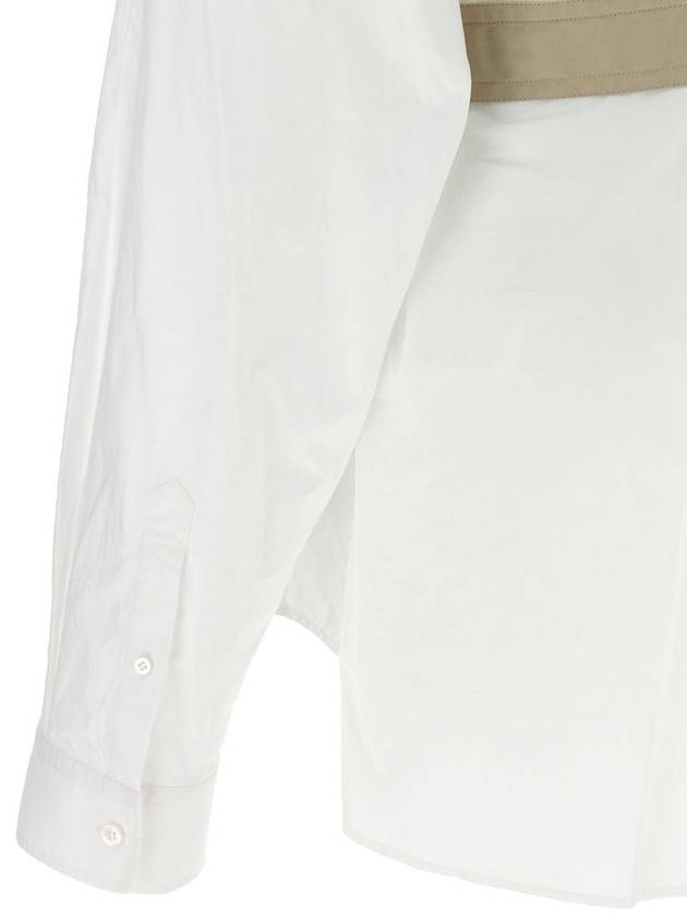 Balenciaga long sleeve belted shirt white