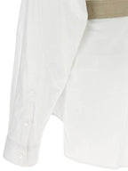 Balenciaga long sleeve belted shirt white