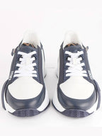 Fendi Flow FF Jacquard Leather Running Low Top Sneakers Blue